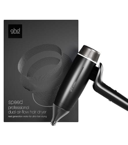 Image of ghd Speed Ionic Hair Dryer in Black - Fast, Quick, Powerful Blow Dries with Control & No Heat Damage, ghd's Best Blow Dryer - for All Hair Types (UK Plug)