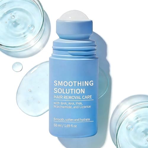 Image of Smoothing Solution 50ml - Ingrown Hair Treatment Roll-On Serum with BHA AHA, After Shave Soothing, Razor Bump & Ingrown Hair Removal for Men & Women, Suitable for Underarm, Face, Neck, Leg