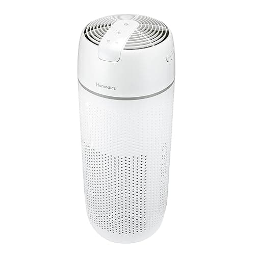 Image of Homedics Air Purifier, 4-in-1 Tower, True HEPA Filtration, Reduce Airborne Allergens, Bacteria, Virus, Mold, Fungus, Reduce Odors & VOCs, UV-C Light, Activated Carbon Odor Filter, for Large Rooms