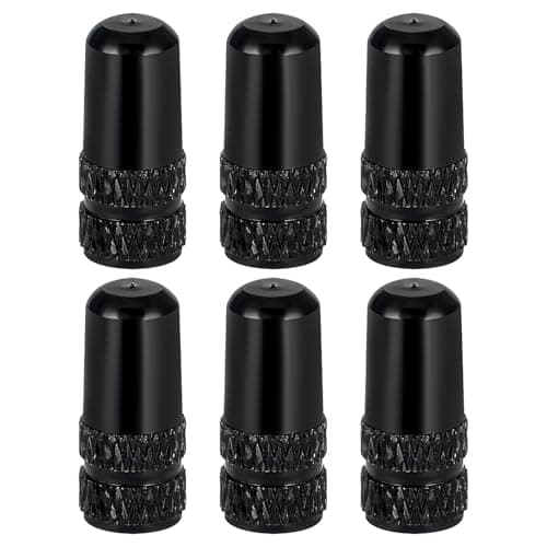 Image of WOLMIK 6 Pcs Black Presta Valve Cap, Bike Presta Valve Stem Caps, Aluminum Anodized Tire Air Stem Covers, Bike Valve Stem Caps Used On Presta/French Valves for MTB Road Racing Bicycle