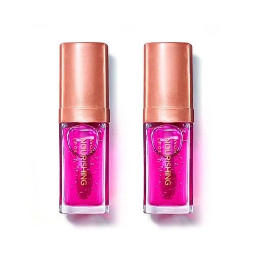 Image of Avon Nourishing Lip Oil Duo With Jojoba, Avocado & Coconut Oils. Plus, Vitamin E, SPF12, Locks in Moisture, Subtle Hint of Colour, Cruelty Free