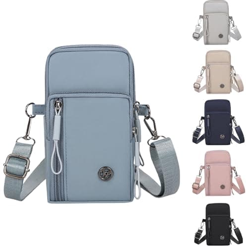 Image of Mayoii Small Crossbody Bag for Women & Men - Waterproof Nylon Sling Pouch with 4 Pockets - Sports Travel Gym Mini Daily Commute Festival Dog Walks Workout - Small Bags for Women & Men (Sky Blue)