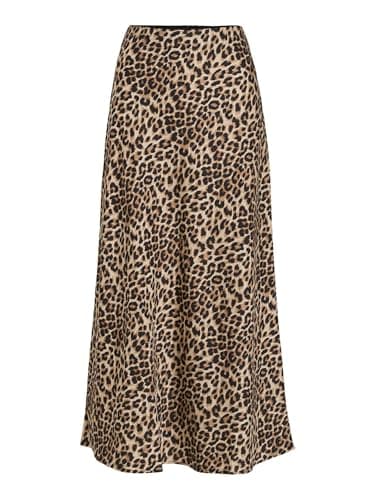 Image of Vila Women's Midi Skirt Variety High Waist, Caramel Café, 12