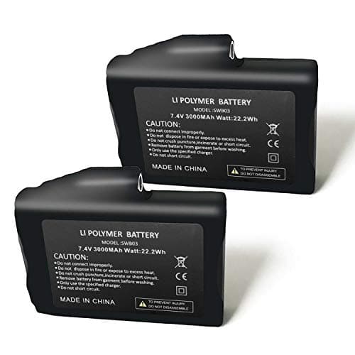 Image of Sun Will 2PCS Rechargeable 7.4V 3000MAH Li-ion Batteries for Heated Gloves Thermal Socks Balaclava Ski Mask Underwear