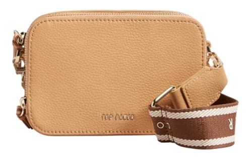Image of Ted Baker Leather cross body bag shoulder bag Stunna Mini Webbing Crossbody Bag Camel light brown