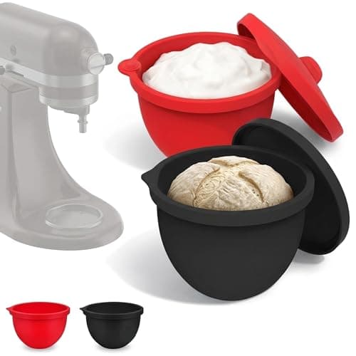Image of 2Pack Silicone Bowl Liners for Kitchen Mixer 5 Qt, Kitchen Aid Silicone Bowl Insert, Mixing Bowl Liners with Lids, Kitchen-Aid Silicone Bowl Liners for Stand Mixer, No Need for Replacement Bowls