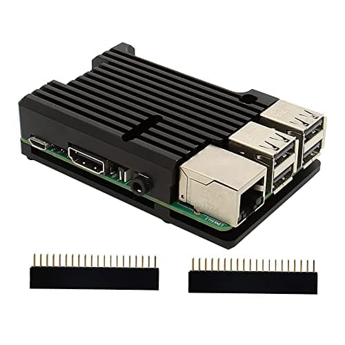 Image of Geekworm Raspberry Pi 3B+/3B/2B/B+ Aluminum Alloy Case, Passive Cooling Stainless Metal Shell with Thermal Pads, Open Design for Uninterrupted WiFi Signal