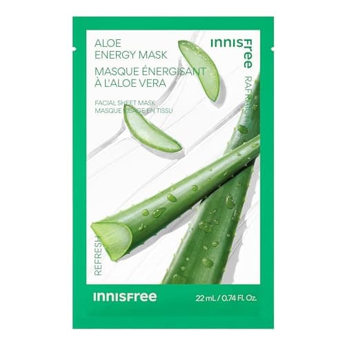 Image of INNISFREE Aloe Energy Sheet Mask, Korean Soothing Face Mask with Aloe Vera Essence, For Hydration, Refresh & Stressed Skin