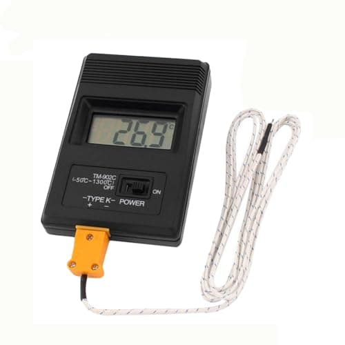 Image of Thermocouple Thermometer, K-Type Digital Thermocouples Temperature Meter with Probe and LCD Display, Handheld Digital Thermometer for Gas, Liquid, Semi-solid Measurement