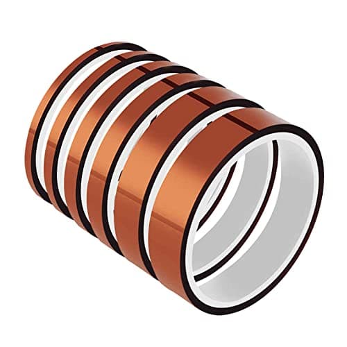 Image of YTBUBOR 6 Roll 10m High Temp Tapes Polyimide Film Adhesive Tape Multi-width 0.4/0.6/0.8/1/1.2/2cm, Worked Well for Masking, Soldering, Powder Coating, Printing PCB board and Packing Fixing