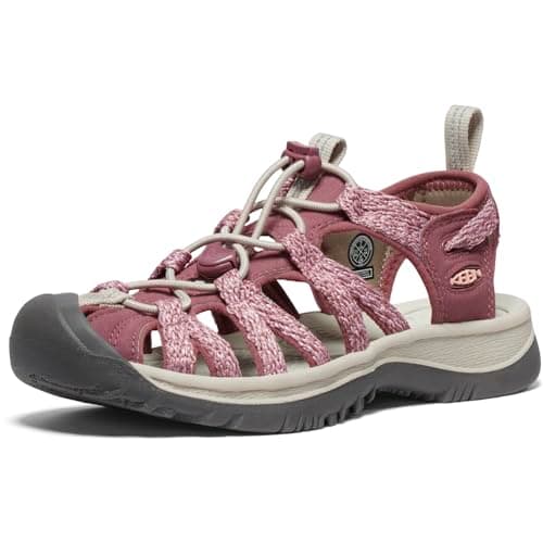 Image of KEEN Women's Whisper Closed Toe Sport Sandals, Rose Brown/Peach Parfait, 5.5