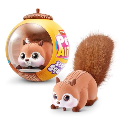Image of Pets Alive Scurry'n Squirrel (Brown) by ZURU – Interactive Robotic Pet Toy, Moving Squirrel with Realistic Movements and Sounds, Ages 2+, Child Toddler