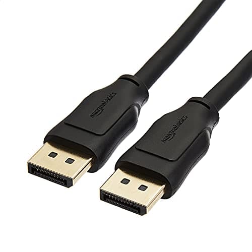 Image of Amazon Basics DisplayPort 1.4 Cable, 32.4Gbps High-Speed, 8K@60Hz, 4K@120Hz, Dynamic HDR and 3D, Gold-Plated Plugs, 1.8 m, Black