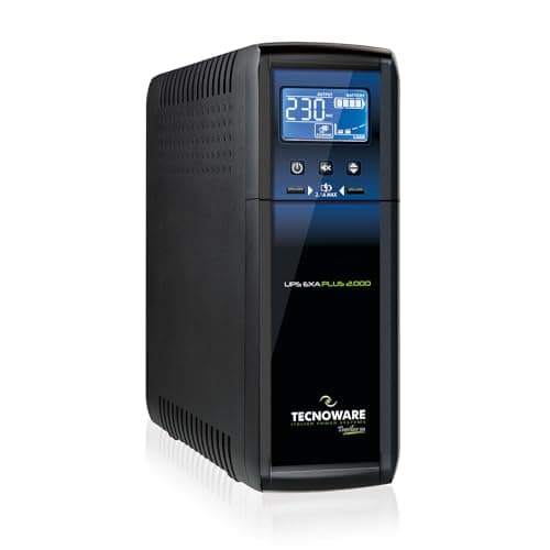 Image of Tecnoware Power Systems Exa Plus 2000VA Uninterruptible Power Supply, Blackout Protection for MAC, Gaming PCs & Consoles, AVR Stabilizer, USB & RJ11/RJ45 Ports, 2000VA