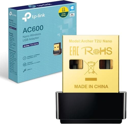 Image of TP-Link AC600 USB Wi-Fi Dongle, Dual Band 5 GHz Wireless Adapter for PC, Desktop and Laptop, Supports Windows 10/8.1/8/7/XP, Mac OS 10.9-10.13 (Archer T2U Nano)