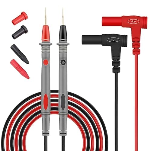 Image of 1 set Universal Multimeter Test Leads, 1M CAT III 1000V Silicone Cable with Gold-Plated Sharp Needles & 4mm Banana Plugs, Professional Electrical Test Probes for DIY & Car Repair