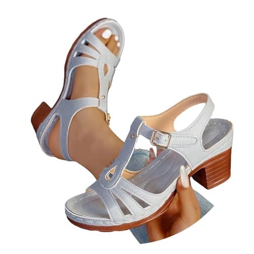Image of Women'S Sandals & Slides Stylish Toe Heel Sandals With Adjustable Strap