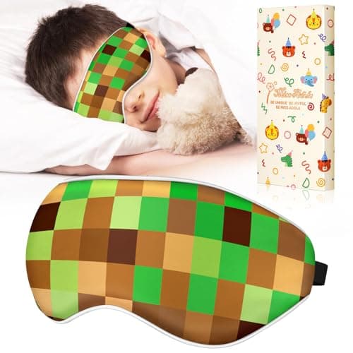 Image of Miss Adola Sleep Mask for Kids - Cute Cartoon Boys Girls Silk Eye Mask for Sleeping Cool Kawaii Mulberry Silk Eye Mask with Adjustable Straps Soft Smooth Sleep Mask, My World