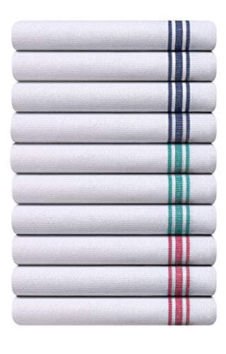 Image of Pack of 10 Professional Catering Tea Towels – Heavy Duty Construction – Absorbent & Quick Dry – High Density Weave- Fade Resistant – Lint Free & No streaks - Bar, Restaurant Cloth
