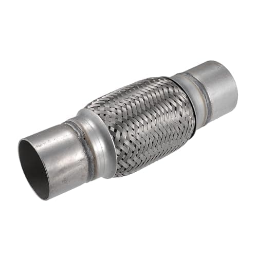 Image of X AUTOHAUX 65x245mm Universal Car Exhaust Flexible Pipe Tubing Silver Tone