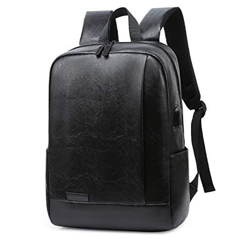 Image of QDHGCFOC School Bag Casual Vintage Laptop Backpack School College Student Rucksack Travel Tablet Daypack For Men-Black