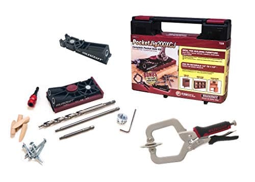 Image of Milescraft 7336 Pocket Jig 200XCJ - Pocket Hole Bundle with Double Barrel Pocket Hole Jig, Single Barrel Pocket Hole jig, 2" Face Clamp, And Accessories Needed With Any Pocket Hole Project