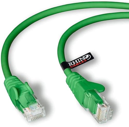 Image of rhinocables CAT 6 High-Speed Gigabit Ethernet Cable - Patch Network Lead for LAN| Snagless UTP With LSZH Jacket | RJ45 Connector - Internet, Router, Modem, Smart TV, PC & More (2m, Green, Pack of 3)