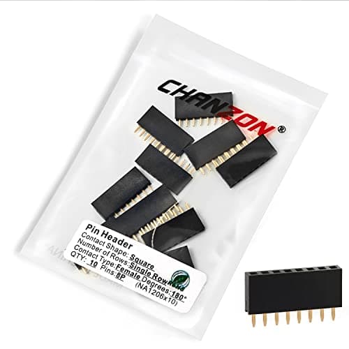 Image of CHANZON Pin Header Strip for Arduino Gpio 8 pin x 10pcs Female Headers Pins Straight Single Row Gold Plated Pitch 2.54mm 0.1 inch for PCB Connector Machine Breadboard Electronic Circuit Board
