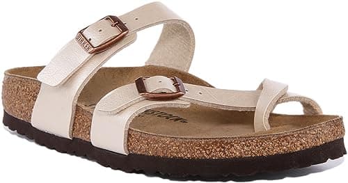 Image of BIRKENSTOCK Women's Mayari Bf Slides, Graceful Pearl White 1020664, 39 EU Schmal