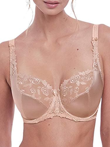 Image of Fantasie Women's Belle Floral Lace Balcony Bra with Underwire Demi, Natural Beige, 34FF