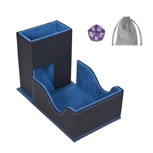 Image of Elifel Dice Magnetic Tray PU Leather Dice Roller Tower 3 in 1 Folding Holder Case Mat for MTG RPG DND Dungeons and Dragons DND Tabletop Board Table Games Gift