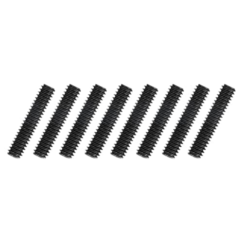 Image of sourcing map 8Pcs Fully All Threaded Rod, 1/4" Thread 20 Pitch 1-1/4" Length Carbon Steel Long Threaded Screw Threads Black Zinc Fully Studding Rod Bar for Furniture Garden Mounting Assembly
