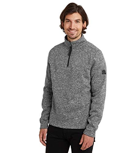 Image of TOG24 Pearson Knitlook Mens Fleece with ¼ Zip Neck Dark Grey Marl