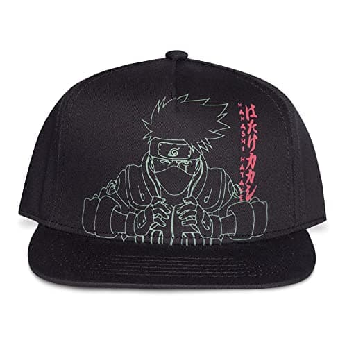 Image of Naruto Shippuden Kakashi Line Art Snapback Baseball Cap Black/Grey SB487082NRS