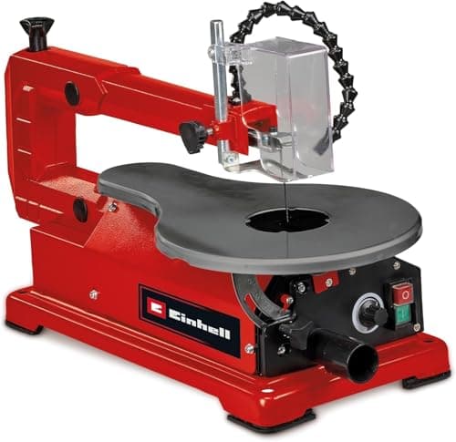 Image of Einhell Scroll Saw 120W, Electric Fret Saw with 47° Tiltable Metal Work Table for Bevel Cuts, Tool-Free Blade Changes, Hobby Saw with Dust Extraction for Woodworking, Crafting and DIY TC-SS 406E