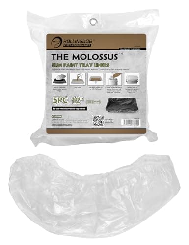 Image of ROLLINGDOG 12" Paint Tray Liners - 5PC Roller Tray Liners use with Paint Tray,Easy to Clean Up and Change Paint Colours