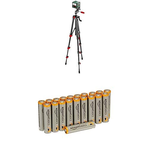 Image of Bosch Quigo Plus Cross Line Laser with Tripod with Amazon Basics Batteries