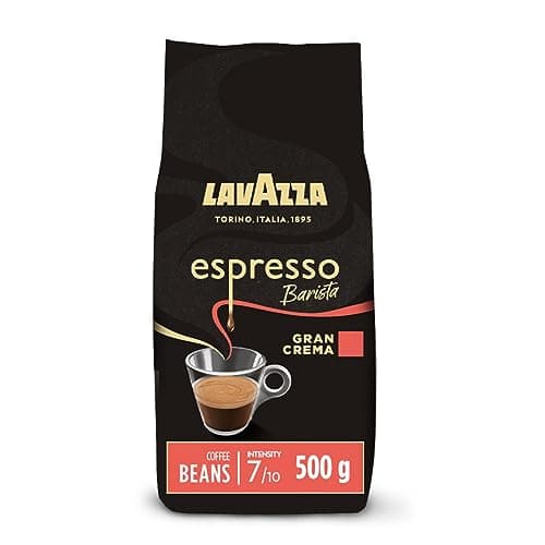 Image of Lavazza, Espresso Barista Gran Crema, Drum Roasted Coffee Beans, Ideal for Espresso Coffee Machines, Aromatic Notes of Dried Fruit and Flowers, Arabica and Robusta, Intensity 7/10, Light Roast, 500 g