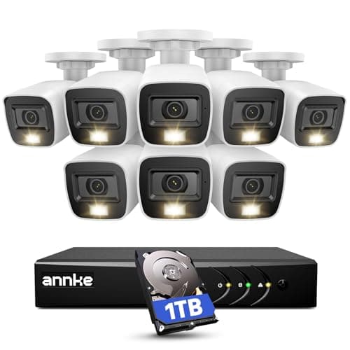 Image of ANNKE 8CH 3K Lite AI DVR With Human & Vehicle Detection, 8 Channel CCTV Security Camera System, 8x 1080p Smart Dual Light Outdoor Surveillance Cameras, 1TB Hard Drive for 24/7 Continuous Recording