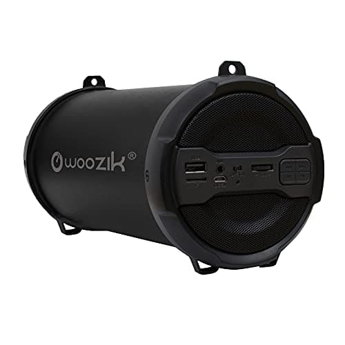 Image of WOOZIK Rockit Go / S213 Bluetooth Speaker, Wireless Boombox Indoor/Outdoor with FM Radio,Micro SD Card, USB, AUX 3.5mm Support, Rechargeable Battery, Strap for Travel, Great for Parties! - Black
