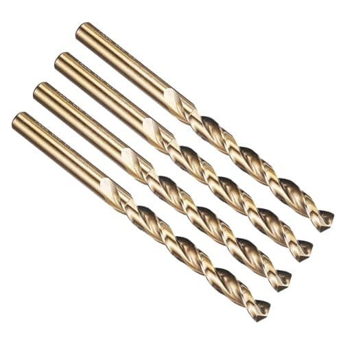 Image of PATIKIL 8mm Drill Bit, M42 8% Cobalt High-Speed Steel Jobber Straight Shank 135° Gold Finish for Hard Metal High-temperature Titanium Alloy - 4 Pack