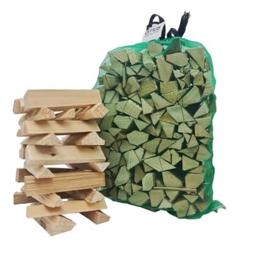 Image of AMOS Kiln-Dried Kindling Wood – 1 Bag (approx. 3–4kg), Eco-Friendly Easy-Light Natural Firelighters for Wood Burning Stoves, BBQs, Pizza Ovens & Log Burners