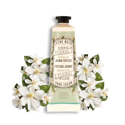 Image of Panier des Sens - Jasmine Hand Cream - For very Dry Hands and Skin - Vegan Hand Cream for Women and Men - With Almond & Olive Oil - Made in France 96% Natural Ingredients - 30ml