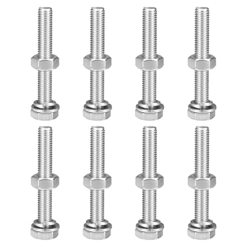 Image of sourcing map M10 x 70mm Hex Head Screws Bolts, Nuts, Flat & Lock Washers Kits, 304 Stainless Steel Fully Thread Hexagon Bolts 8 Sets
