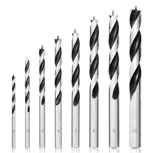 Image of Meccion Wood Drill Bits Set 8Pcs Brad Point Auger Drill Bit 3mm/4mm/5mm/6mm/7mm/8mm/9mm/10mm Professional Woodworking Lip and Spur Drill Bit for Wood