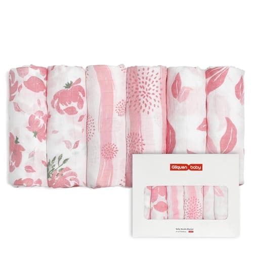 Image of GLLQUEN BABY Muslin Squares Cloth for Baby,6pack 70cm x 70cm Cotton Burp Cloths for Newborn, Absorbent & Breathable and Ideal to Clean, Wipe & Cover Newborns