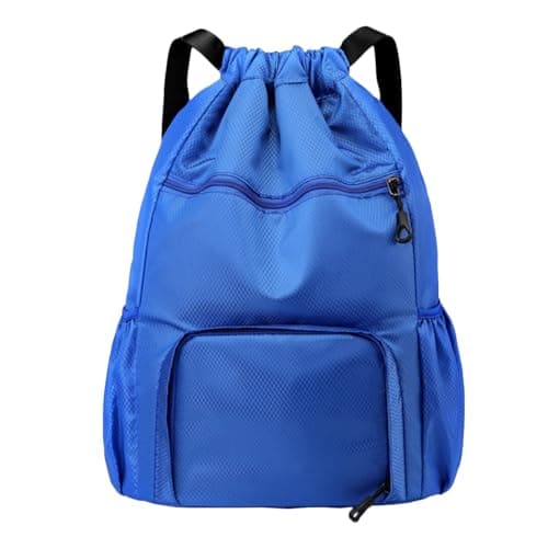 Image of FAVORTALK Waterproof Drawstring Bag Unisex String Gym Bags with Bottle Holder Large Capacity Dry-Wet Separation Drawstring Bag for Boys Girls Swimming Bag with Shoe Compartment, Royal Blue-L 17607