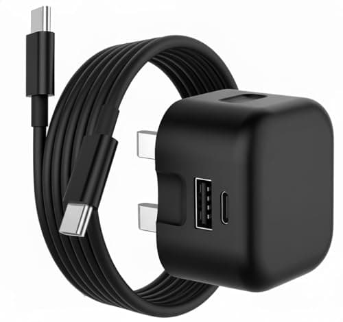 Image of USB C Charger Plug, 20W Dual Ports USB A + USB C PD Wall Fast Charger For Samsung Galaxy A15/A25/A35/A55/A14/A34/A54/A13 5G/A23/A33/A53/A04s/M23/M33/M53 5G Charger Adapter with Cable (BLACK)