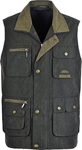 Image of R G Clothing Mens Fishing,Hunting,Hiking,Traveling Lightweight Body Warmer Gilet Windproof Showerproof Multy Pockets Gilet Jacket (UK, Alpha, L, Regular, Regular, Green)