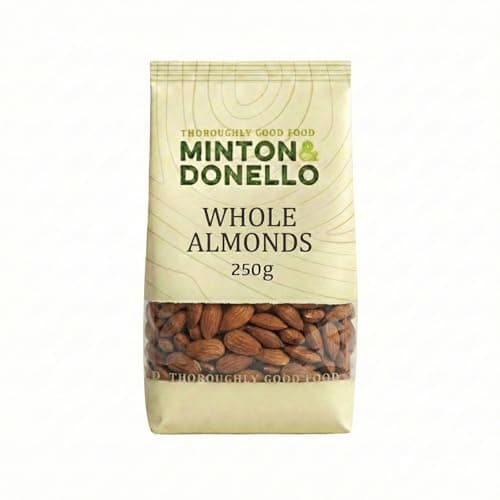 Image of Minton & Donello Whole Almonds 6 Pack x 250g - Natural Almonds for Snacking & Cooking, High in Protein & Healthy Fats, Crunchy Whole Nuts for Baking, Trail Mixes, Breakfast & Recipes